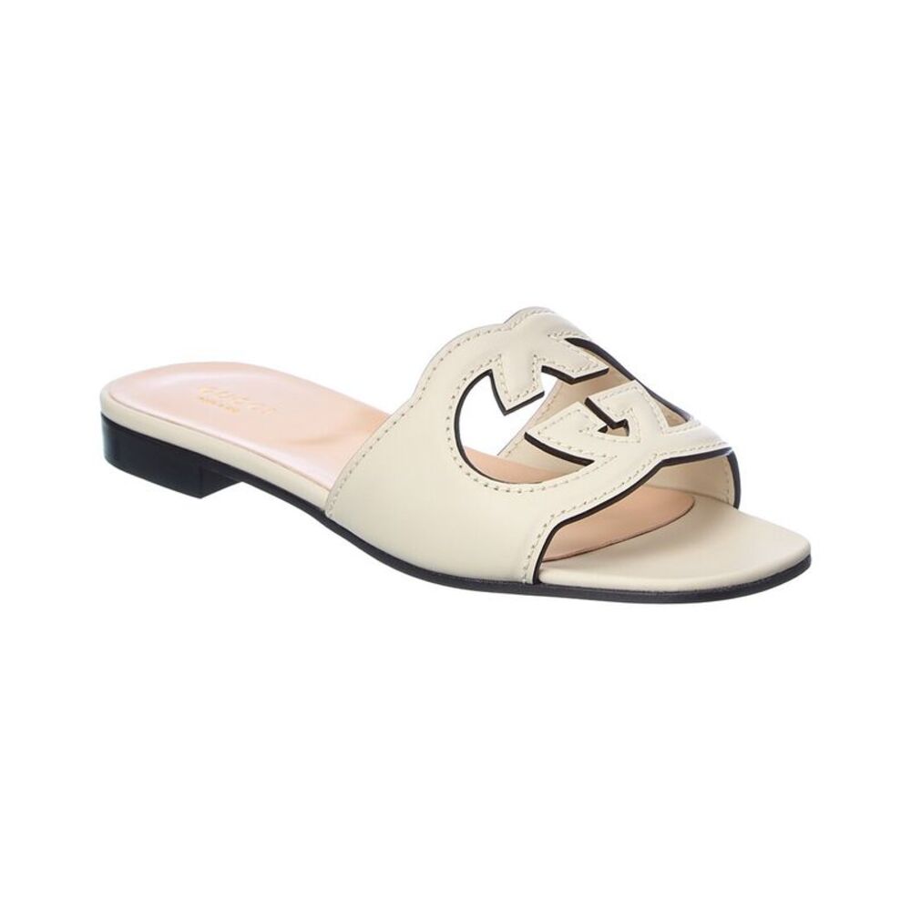 Gucci Interlocking G Cutout Leather Sandal